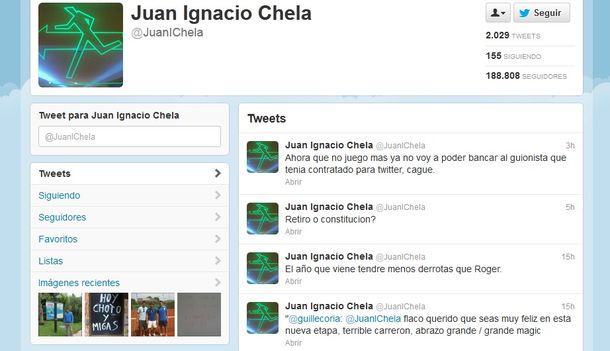 Chela se va del tenis pero la sigue ganando en Twitter