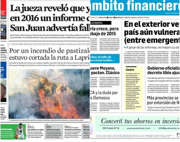 Tapas de diarios del jueves 1 de febrero de 2018