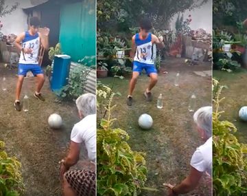 VIDEO: La abuela que entrena a su nieto en cuarentena y se volvió viral