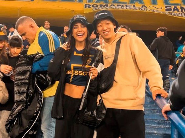 Martín Ku y Rosina Beltrán fueron a ver a Boca a La Bombonera y festejaron juntos