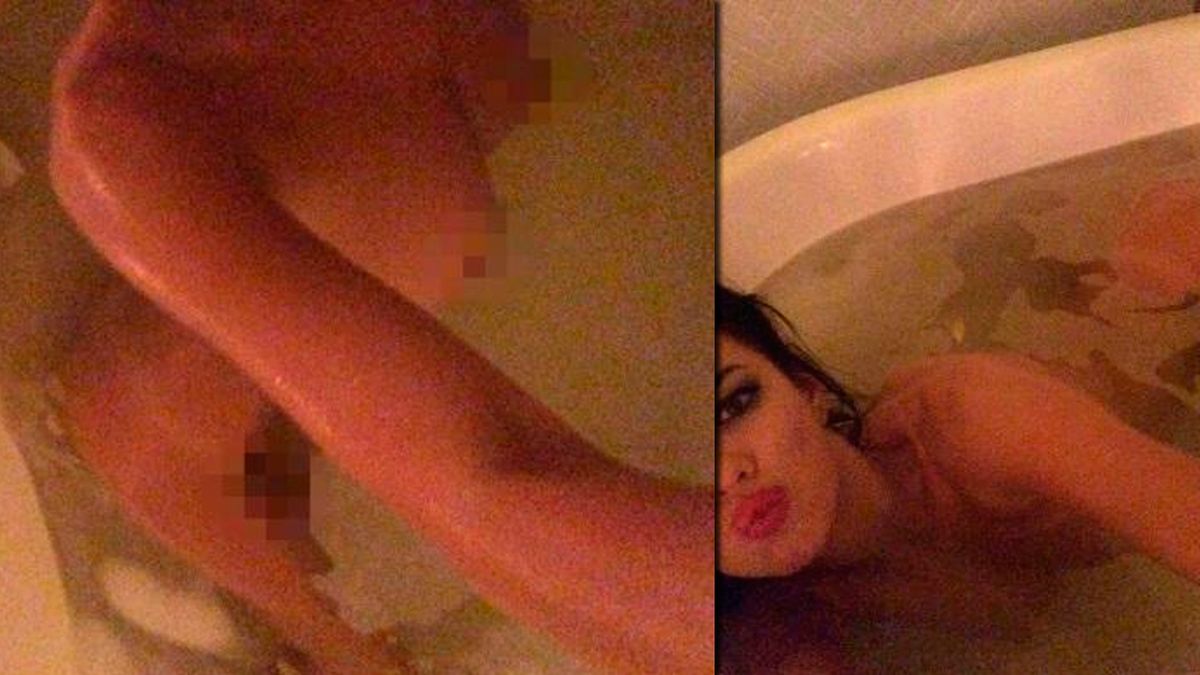 Se filtraron fotos de Karina Jelinek, desnuda en la bañera