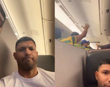 El mal momento del Kun Agüero con hinchas de Brasil en su viaje a Qatar
