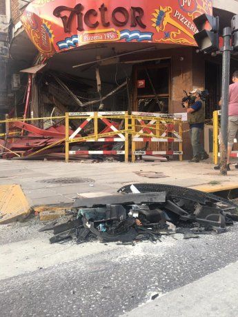 Así quedó la pizzería Víctor
