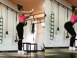 Ivana Nadal haciendo sentadillas