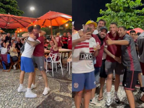 Lanús celebró en Río de Janeiro: los jugadores se cruzaron con los hinchas en Barra de Tijuca