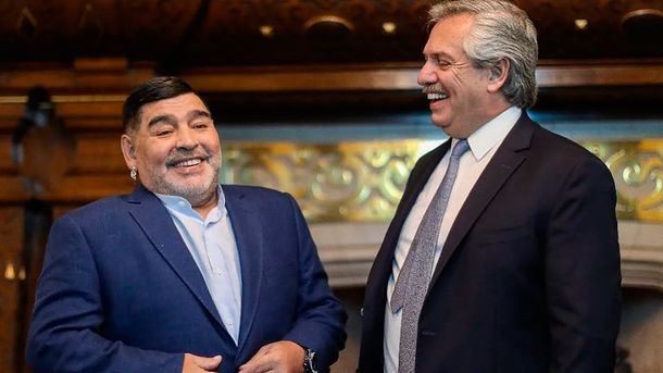 Alberto Fernández recordó a Diego Maradona
