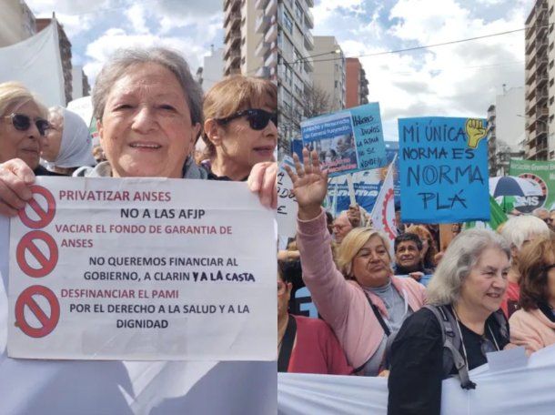 Mar del Plata: masiva movilización de jubilados en rechazo al veto de Javier Milei