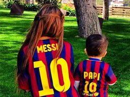 El apoyo de la mujer y el hijo de Messi tras el gol que le dio la victoria al Barcelona
