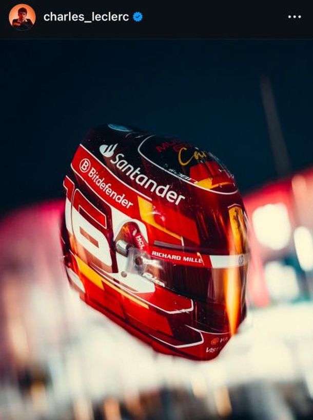 Charles Leclerc le regaló su casco de Abu Dhabi a Carlos Sainz. Foto: Instagram Charles Leclerc. Charles Leclerc le regaló su casco de Abu Dhabi a Carlos Sainz. Foto: Instagram Charles Leclerc.