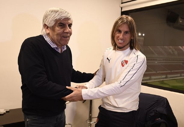 Hugo Moyano y Sebastián Beccacece