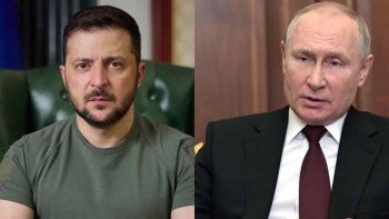 Volodomir Zelenski y Vladimir Putin. Volodomir Zelenski y Vladimir Putin.