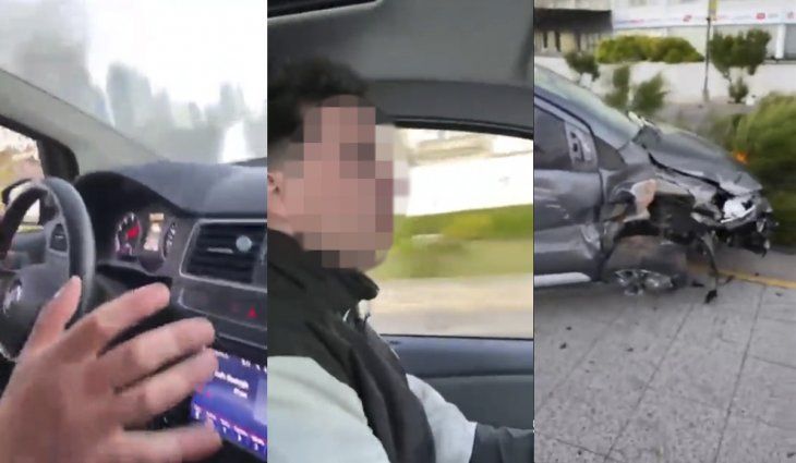Nos matamos: el video del chico que manejaba borracho y chocó en Mar del Plata