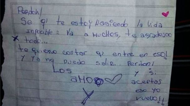 La carta que le dejó una chica a su familia antes de desaparecer en Rosario.