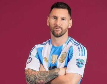 La foto oficial de Conmebol de Lionel Messi.