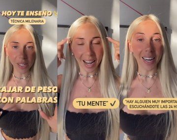 Una tiktoker asegura que se puede bajar de peso con palabras
