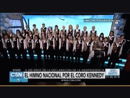 El emotivo Himno Nacional en la voz del Coro Kennedy en el piso de C5N 