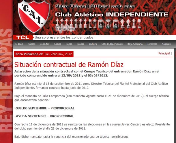 Arde Independiente: ¿Ramón Díaz robó dos computadoras?