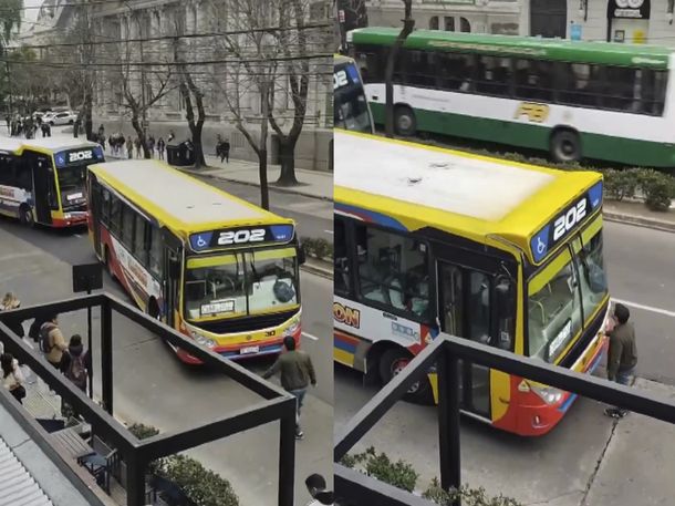 VIDEO: tensión en La Plata por un hombre que se plantó frente a un colectivo que le rozó el auto