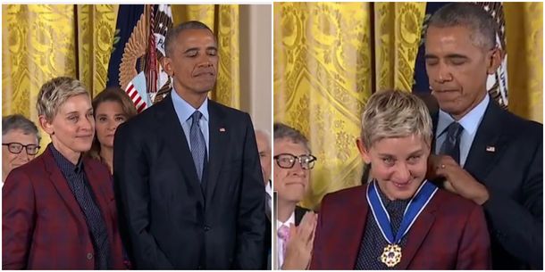 Ellen Degeneres recibió la Medalla de la Libertad.