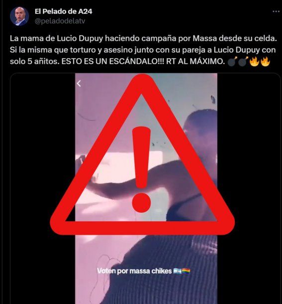 Sectores de La Libertad Avanza difunden una repudiable fake news de la madre de Lucio Dupuy