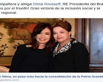 La carta de Cristina a Dilma por su triunfo