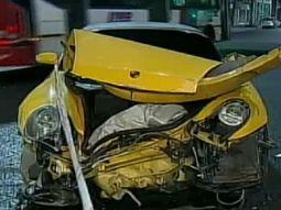 Así quedó un Porsche tras chocar