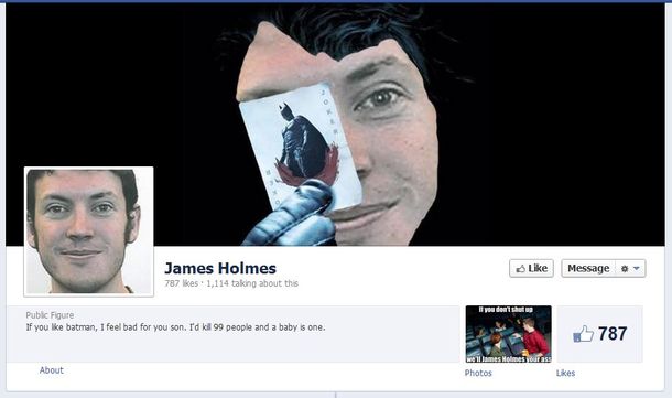 Página en Facebook dedicada al autor de la masacre en Denver