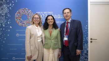La directora de operaciones del BM, Anna Bjerde, y la ministra del MEF, Azucena Arbeleche. La directora de operaciones del BM, Anna Bjerde, y la ministra del MEF, Azucena Arbeleche.