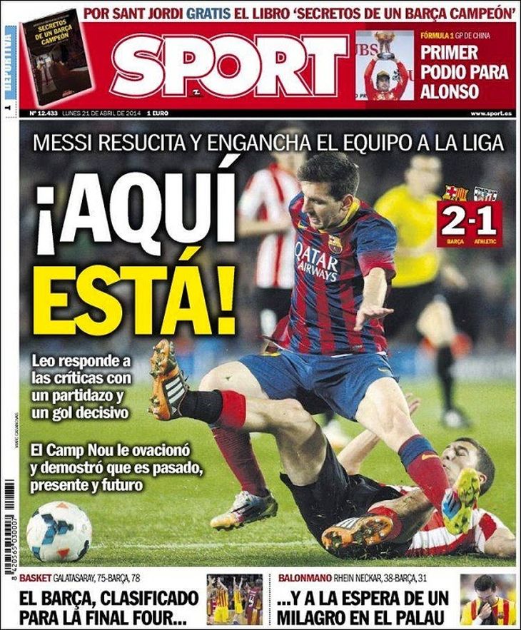 Tras las críticas la prensa española se deshace en elogios para Messi