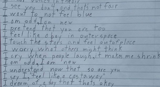 Tiene Asperger y escribió un poema para contar cómo se siente