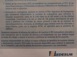 edesur tambien pidio disculpas y promete ejecutar inversiones edesur tambien pidio disculpas y promete ejecutar inversiones
