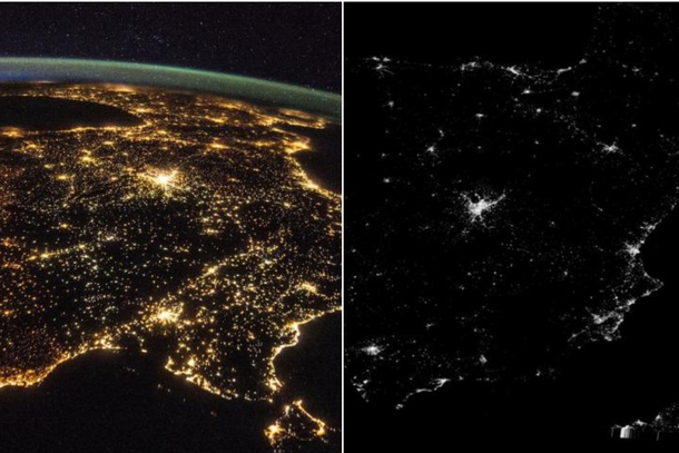 La NASA mostró cómo se vió desde el espacio el apagón histórico de España