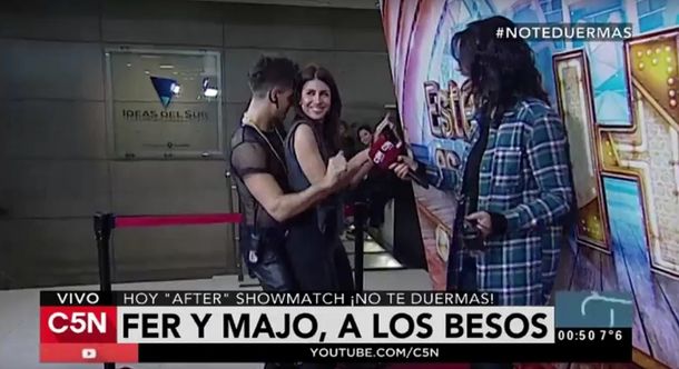 VIDEO: después de besarse en Showmatch, Majo Martino y Fer Vázquez perrearon en C5N