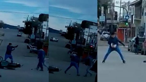 Le intentaron robar la moto y se defendió con el casco&nbsp;