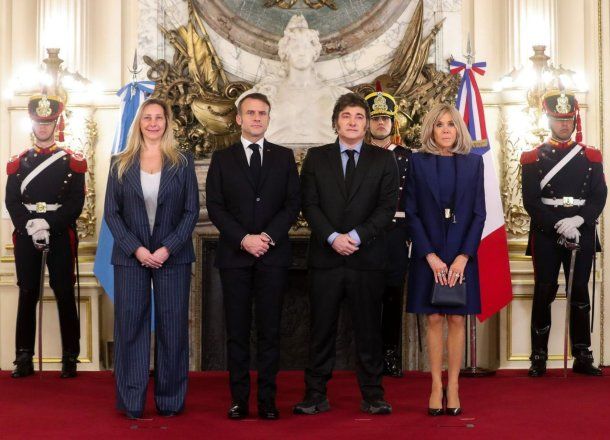 Javier Milei recibió a  Emmanuel Macron en Casa Rosada