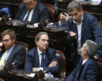 Miguel Ángel Pichetto y Cristian Ritondo en la Cámara de Diputados