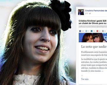 Florencia Kirchner negó arreglos millonarios en Olivos y cargó contra Macri