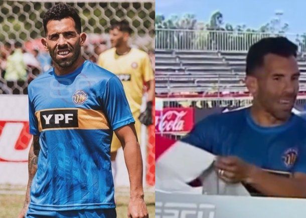 Carlos Tevez debutó en la Copa Potrero y protagonizó un curioso momento con un nene hincha de River