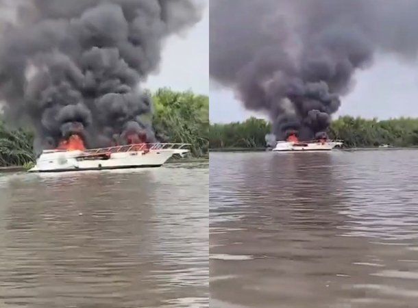 Una embarcación se incendió en el Río Paraná.
