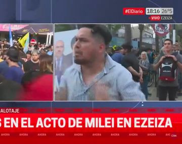 Incidentes entre militantes de Milei y Massa en Ezeiza