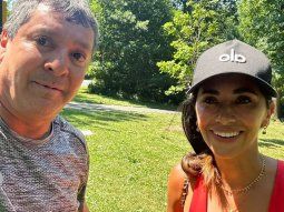 Antonela Roccuzzo y los hinchas neuquinos en el Central Park.