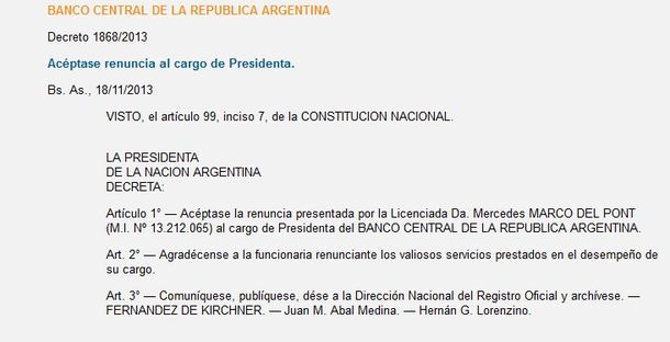 Cristina oficializó las designaciones y aceptó las renuncias