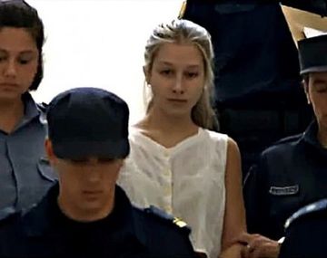 Nahir Galarza en los tribunales de Gualeguaychú.