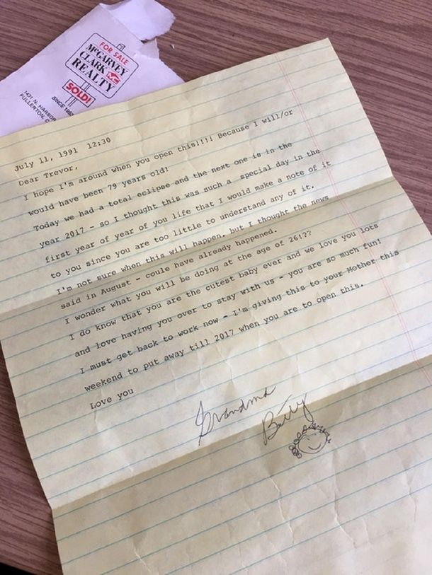 La carta que le escribió su abuela hace 26 años y se volvió viral