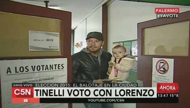 Votó Tinelli y se quejó del balotaje: Ojalá no vayan a penales