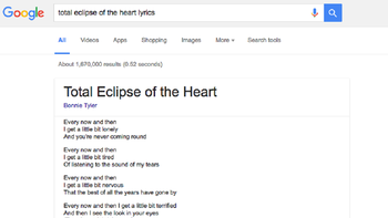 google: las letras de canciones, en los resultados google: las letras de canciones, en los resultados
