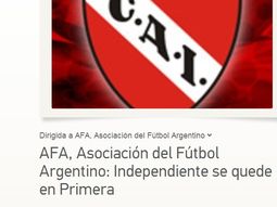 insolito: independiente y una llamativa peticion a la afa insolito: independiente y una llamativa peticion a la afa