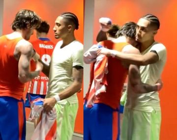 Video: el abrazo que cerró la polémica entre Rodrigo de Paul y Raphinha