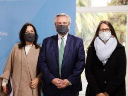 Vilma Ibarra, Alberto Fernández y Elizabeth Gómez de Alcorta