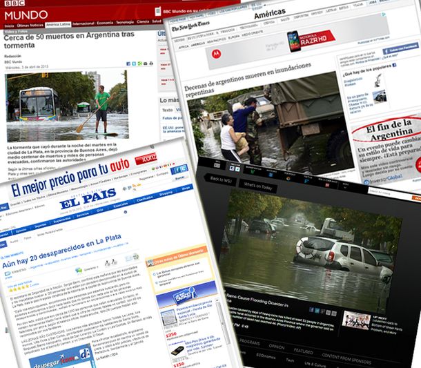 El desastre de Capital y La Plata, en la prensa del mundo